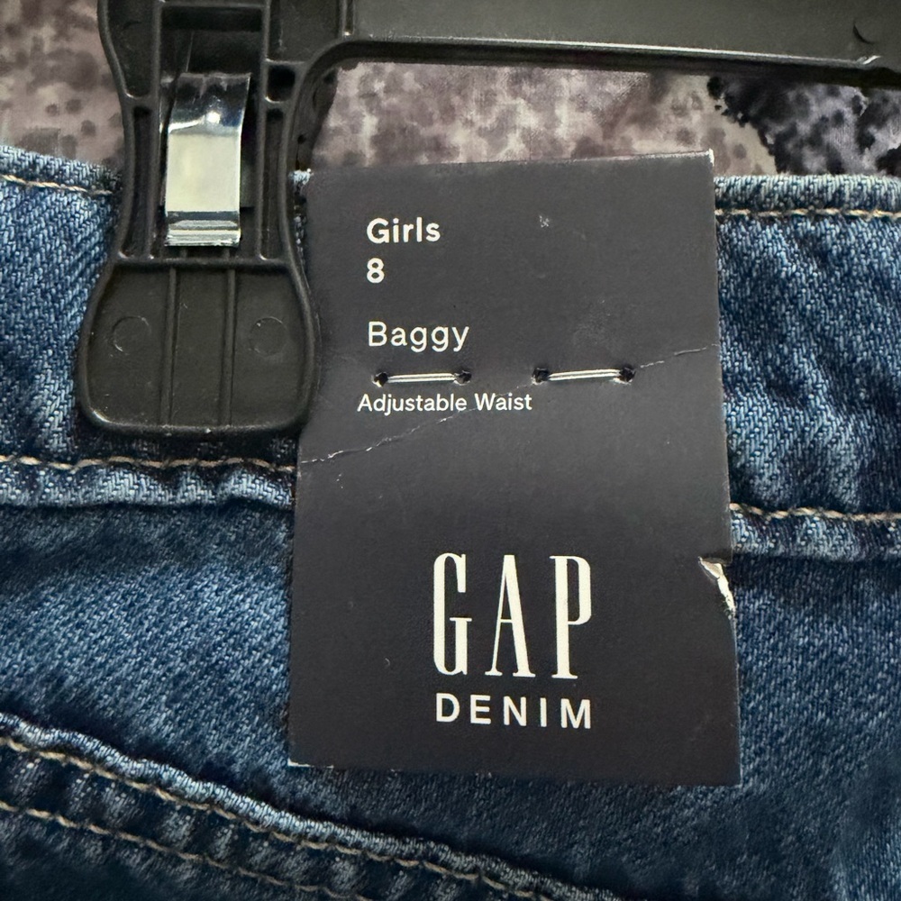 Gap Girls Boho Oversized Wide Leg Mid Rise Adjustable Waist Jeans Size 8 NWT - Picture 7 of 12